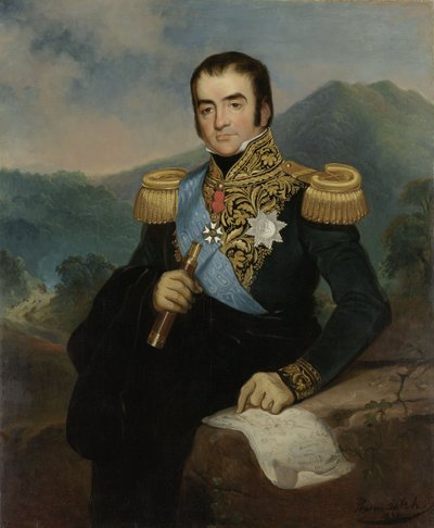 Postuum portret van Herman Willem Daendels door Raden Saleh