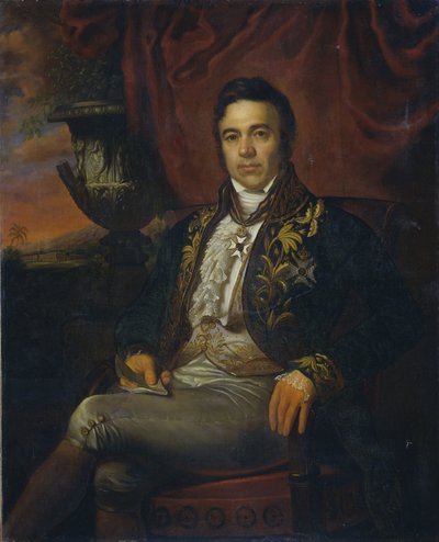 Portret van Jean Chrétien Baud, waarnemend Gouverneur-Generaal van Nederlands-Indië door Raden Sarief Bastaman Saleh