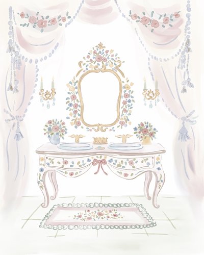 Elegante kaptafel met bloemmotief door Radhika Modi