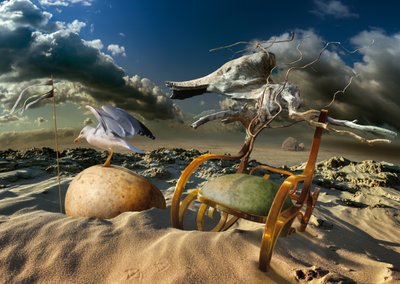 Surrealistische woestijnstoel door Radoslav Penchev