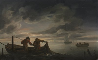 Een Estuarium Scène met Visser, tweede kwart van 1600s door Rafel Govertsz. Camphuysen