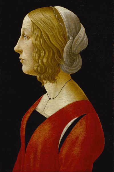Potret van een jonge vrouw - Buste van een jonge vrouw door Raffaellino del Garbo