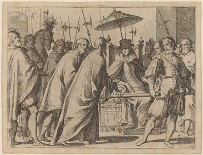 Margaretha van Oostenrijk in een Draagstoel door Raffaello Schiaminossi