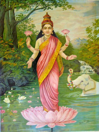 Lakshmi door Raja Ravi Varma door Raja Ravi Varma