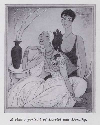 Illustratie voor "But Gentlemen Marry Brunettes" door Anita Loos door Ralph Barton