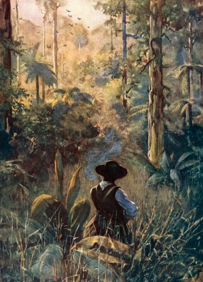 Illustratie voor Robinson Crusoe door Daniel Defoe door Ralph Noel Pocock