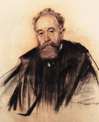 Portret van de Spaanse schilder en politicus Aureliano de Beruete (1845-1912) door Ramon Casas i Carbo
