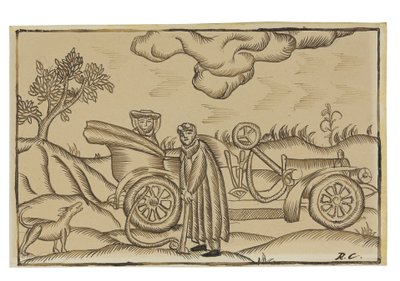 Toerisme op het Spaanse Platteland (potlood, pen & inkt op papier) door Ramon Casas i Carbo