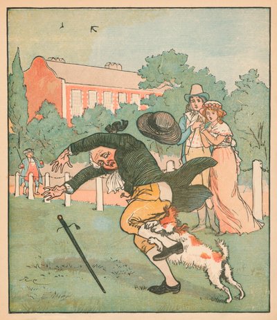 Goede man van Islington gebeten door de hond, ca. 1879 door Randolph Caldecott