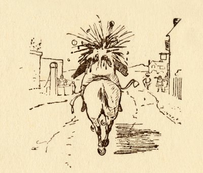 John Gilpins wijnflessen ontploffen, 1878, c1918 door Randolph Caldecott