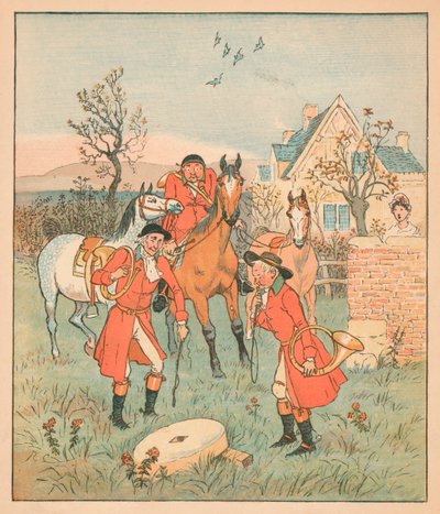 ...het volgende dat ze vonden, Was een grommende, malende slijpsteen..., 1880 door Randolph Caldecott