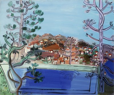 Een zwembad bij Golfe Juan; Reservoir bij Golfe Juan door Raoul Dufy