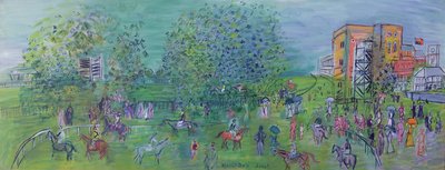 Ascot, ca.1930 (olieverf op doek) door Raoul Dufy