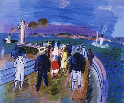 De dokken van Honfleur; De Quai de Honfleur door Raoul Dufy