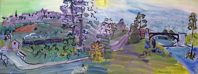 Landschap in Langres, ca. 1933 (olieverf op doek) door Raoul Dufy