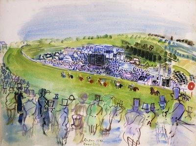 Le Jour du Derby (Epsom, Koninklijke behuizing) door Raoul Dufy