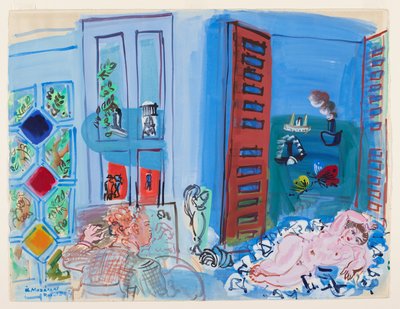 Het atelier van de kunstenaar (aquarel) door Raoul Dufy