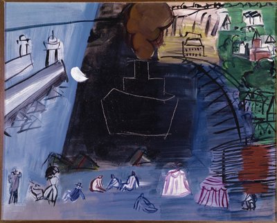 De zwarte lading (olieverf op doek, 20e eeuw) door Raoul Dufy