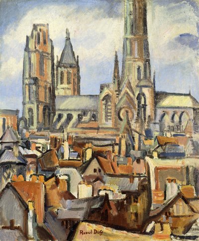 De daken van Rouen; Les Toits de Rouen, ca. 1902-03 (olieverf op doek) door Raoul Dufy