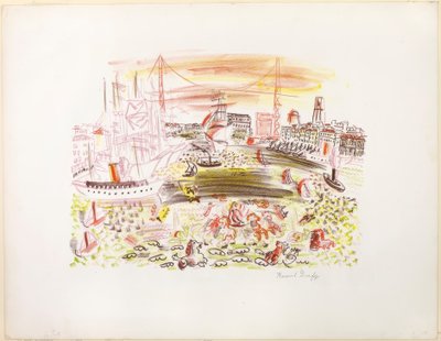 Uitzicht op Marseille (Le Port) door Raoul Dufy