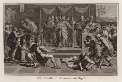 Raphael cartoon: De Dood van Ananias, Handelingen, Hoofdstuk V door after Raphael