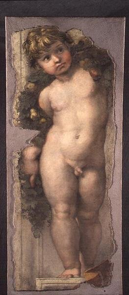 Putto met Festoen door Raphael