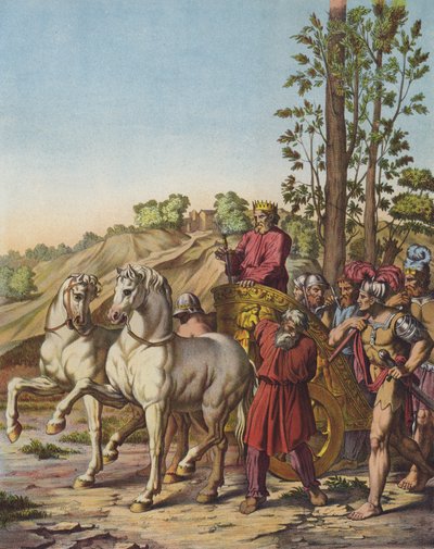 Herodes de Grote wordt koning van Judea als vazal van de Romeinen door after Raphael
