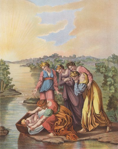 Mozes wordt gered uit de wateren van de Nijl door after Raphael