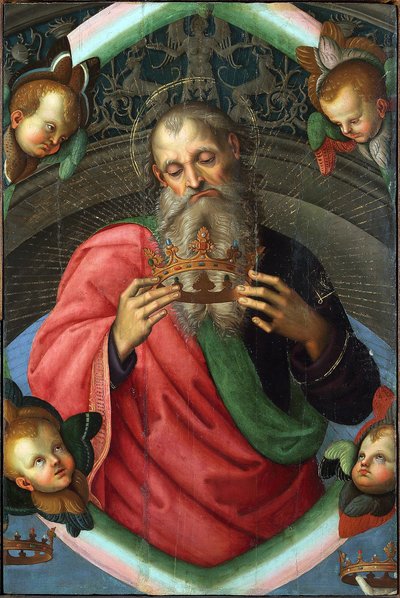 God de Vader (fragment van het Baronci Altaarstuk) door Raphael