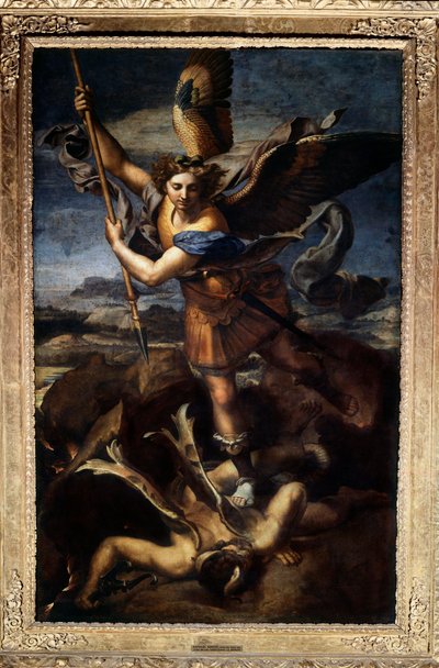 Sint-Michiel verslaat de draak of de grote Sint-Michiel door Raphael