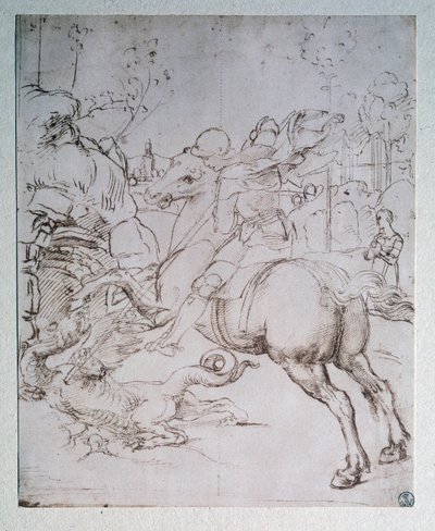 St. Joris en de draak door Raphael