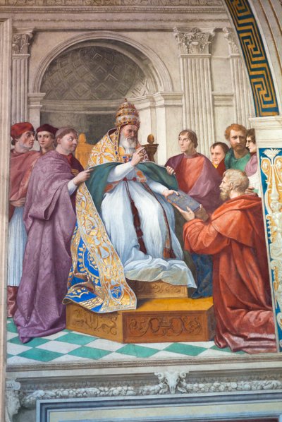 De overhandiging van de decretalen aan paus Gregorius IX door Raphael (1483 1520)