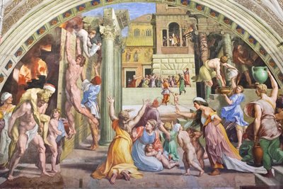De brand in de borgo, c.1501-1520 door Raphael (1483 1520)