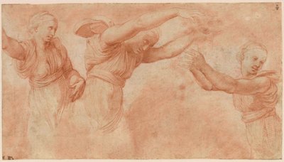 Studie voor de goden vieren het huwelijk van Psyche en Cupido door Raphael