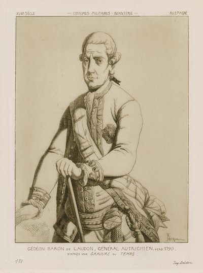 Baron Gideon von Laudon, Oostenrijkse generaal, circa 1790 door Raphael Jacquemin
