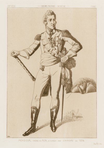 Heer - broer van de koning (naar een gravure uit 1814) door Raphael Jacquemin