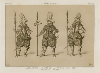 Helmbedienden van een prinselijke stoet, 1615-1620 door Raphael Jacquemin