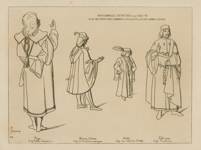 Venetiaanse karakters uit 1480-95 door Raphael Jacquemin