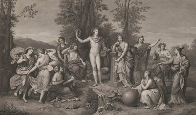 Apollo en de Muzen op Parnassus, 1784 door Raphael Morghen