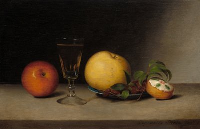 Stilleven met appels, sherry en theecake door Raphaelle Peale