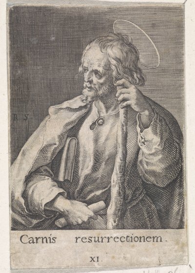 Apostel Jakobus de Mindere door Raphaël Sadeler (I)