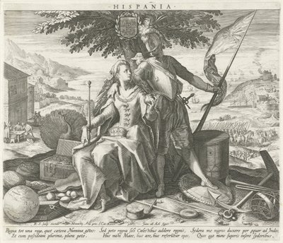 Spanje met Juno en Mars door Raphaël Sadeler (I)