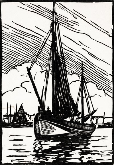 gabarre (linoleumsnede) door Raymond Bonnefon