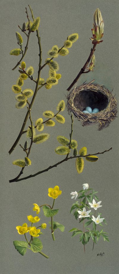 Lentestudies (olieverf op papier) door Raymond Booth