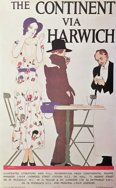Het continent via Harwich door Reginald Edward Higgins