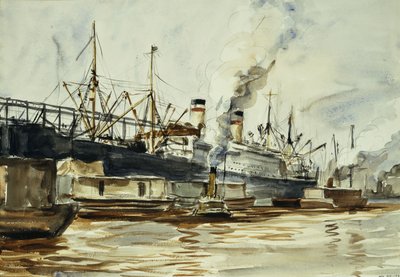 Dok Scène door Reginald Marsh