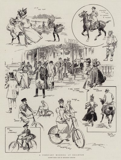 Een februari-ochtend in Brighton (gravure) door Reginald Thomas Cleaver