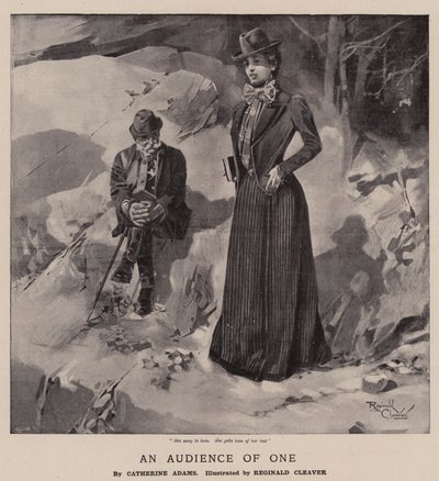 Een publiek van één (gravure) door Reginald Thomas Cleaver