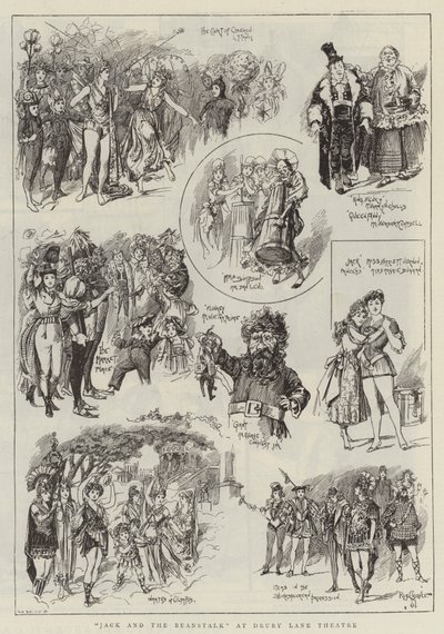 "Jack and the Beanstalk" in Drury Lane Theatre (gravure) door Reginald Thomas Cleaver