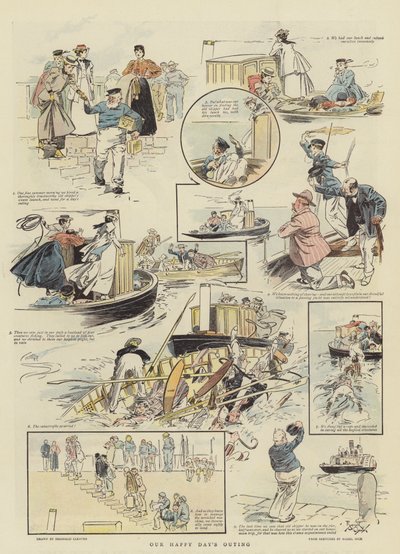 Uitje van onze gelukkige dag (chromolitho) door Reginald Thomas Cleaver